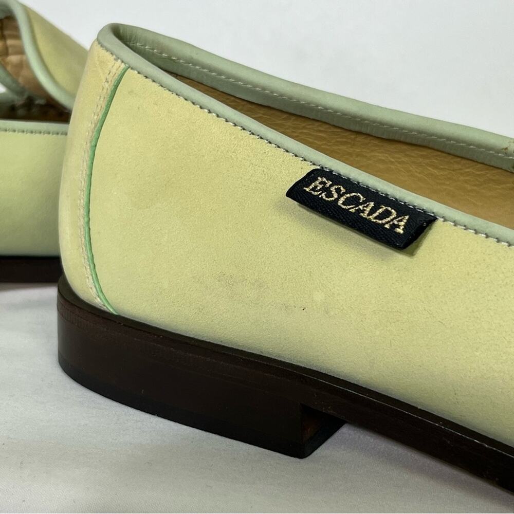 ESCADA Genuine Leather Hand Sewn Moccasin Loafers Size 7.5 - Picture 8 of 11